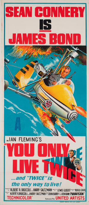 You Only Live Twice 1967 Australian Daybill Film Movie Poster, James Bond