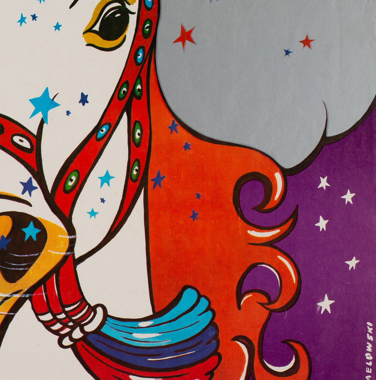 ZIRKUS Colourful Horse 1970s Polish Circus Poster, Szemelowski - detail