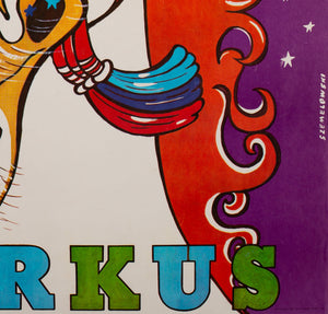 ZIRKUS Colourful Horse 1970s Polish Circus Poster, Szemelowski - detail