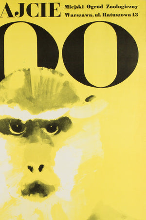 Polish Zoo Poster - Monkey 1967, Swierzy - detail