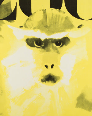 Polish Zoo Poster - Monkey 1967, Swierzy - detail